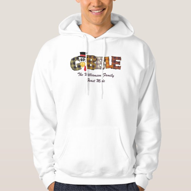 Matching Name Erntedank Couple Turkey Gobble B Hoodie (Vorderseite)