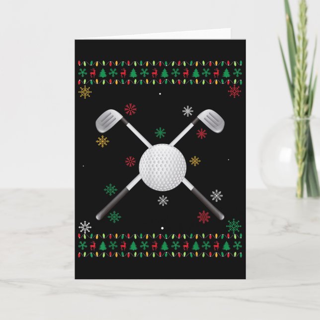 Matching Outfits For Holiday Party Golf Ugly Chris Karte (Vorderseite)