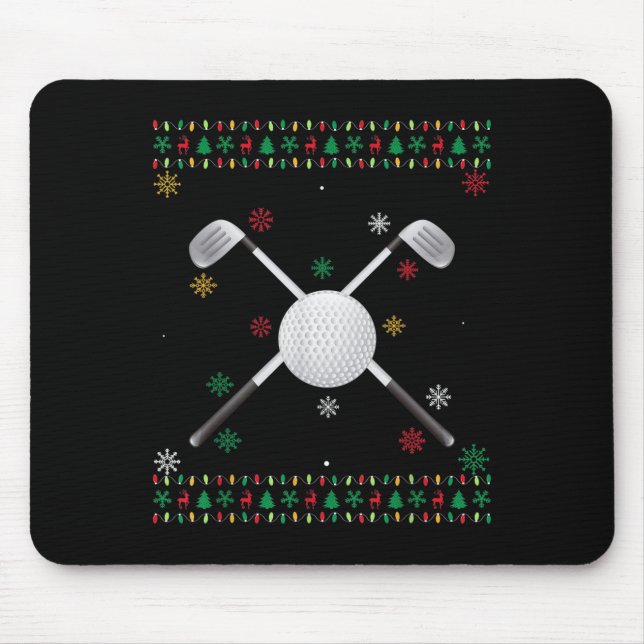 Matching Outfits For Holiday Party Golf Ugly Chris Mousepad (Vorne)