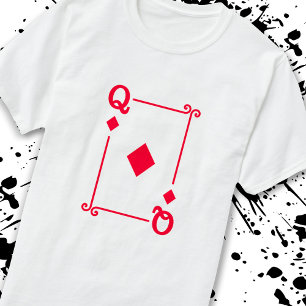 Matching Queen Diamonds Anzug Spielkarten Moderne T-Shirt