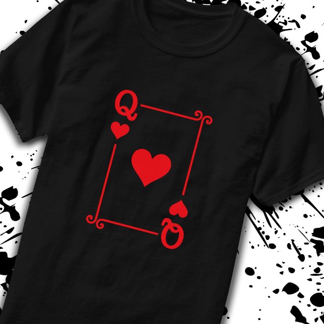 Matching Queen Hearts Anzug Playing Cards Moderne T-Shirt (Von Creator hochgeladen)