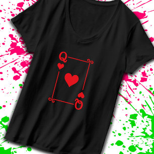 Matching Queen Hearts Anzug Playing Cards Moderne T-Shirt
