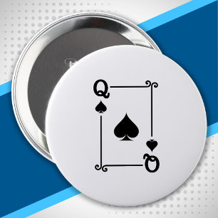 Matching Queen Spades Anzug Playing Cards Moderne Button