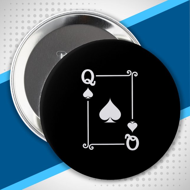 Matching Queen Spades Anzug Playing Cards Moderne Button (Von Creator hochgeladen)