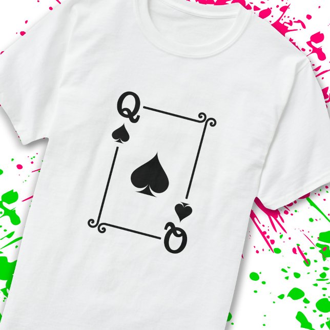 Matching Queen Spades Anzug Playing Cards Moderne T-Shirt (Von Creator hochgeladen)