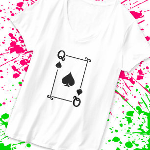 Matching Queen Spades Anzug Playing Cards Moderne T-Shirt