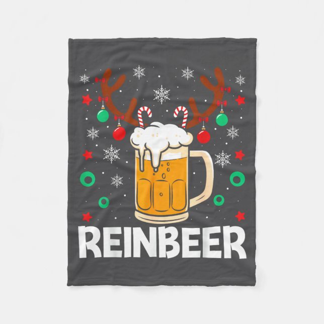 Matching Reinbeer Couples Beer WineDeer Wine Laugh Fleecedecke (Vorderseite)