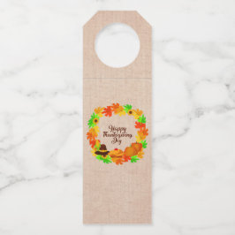 Matching Set Erntedank Green Gold Kranz Hat Flaschenanhänger