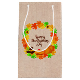 Matching Set Erntedank Green Gold Kranz Hat Kleine Geschenktüte