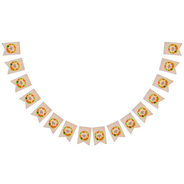 Matching Set Erntedank Green Gold Kranz Hat Wimpelkette (Alle)