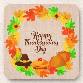 Matching Set Erntedank Wreath Hat Plastic Cork Getränkeuntersetzer