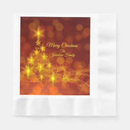 Matching Set Gold Stars Name Weihnachten Serviette