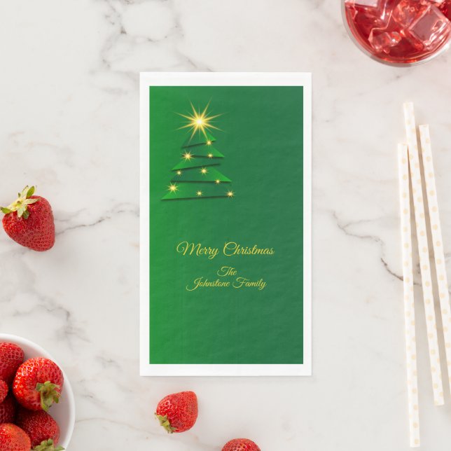 Matching Set Green Tree Change Name Gasttuch Serviette (Beispiel)