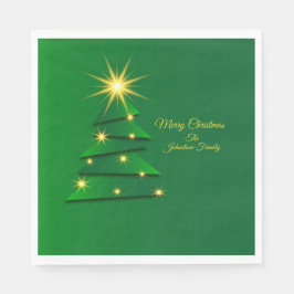 Matching Set Green Tree Change Name Luncheon Serviette