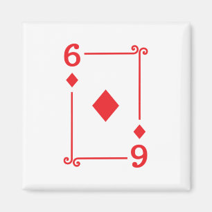 Matching Six Diamonds Anzug Playing Cards Modern 6 Magnet