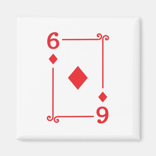 Matching Six Diamonds Anzug Playing Cards Modern 6 Magnet (Vorne)