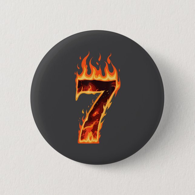 Matching Six Seven Flaming Ice Funny Meme 67 Coupl Button (Vorderseite)