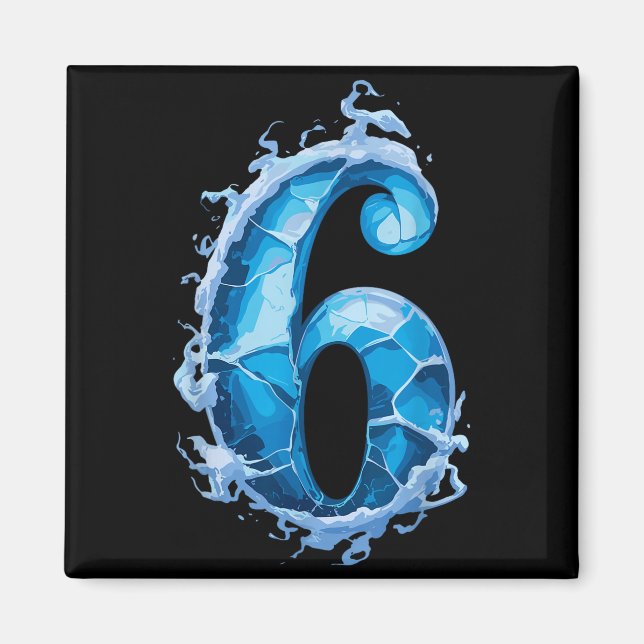 Matching Six Seven Flaming Ice Funny Meme 67 Coupl Magnet (Vorne)