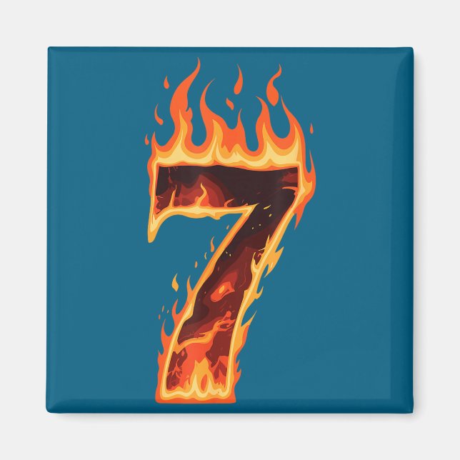 Matching Six Seven Flaming Ice Funny Meme 67 Coupl Magnet (Vorne)