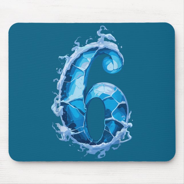 Matching Six Seven Flaming Ice Funny Meme 67 Coupl Mousepad (Vorne)