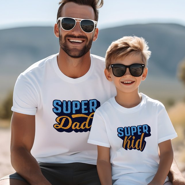 Matching Super Kid & Super Vater Sidekick Father S Tri-Blend Shirt (Matching Super Dad & Super Kid Sidekick T-Shirt)