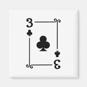 Matching Three Clubs Anzug Playing Cards Modern 3 Magnet