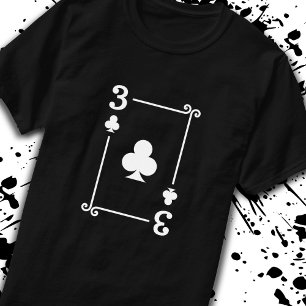 Matching Three Clubs Anzug Playing Cards Modern 3 T-Shirt