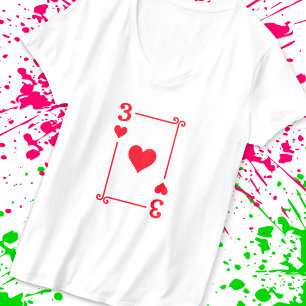 Matching Three Hearts Anzug Playing Cards Modern 3 T-Shirt