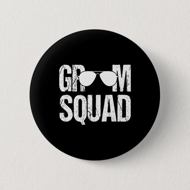 Matching Trauzeuge Group Bachelor Party Groom Squa Button (Vorderseite)