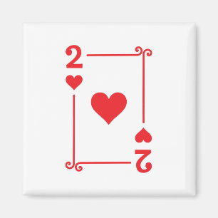 Matching Two Hearts Anzug Playing Cards Modern 2 Magnet