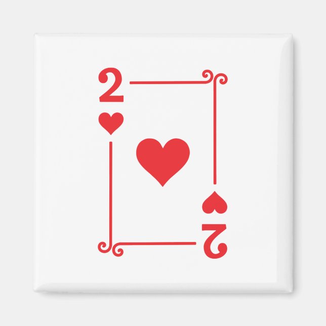 Matching Two Hearts Anzug Playing Cards Modern 2 Magnet (Vorne)
