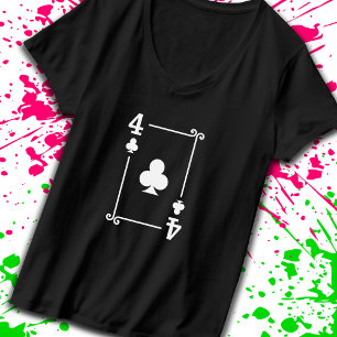 Matching Vier Clubs Anzug Playing Cards Modern 4 T-Shirt