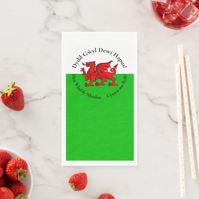 Matching Welsh Dragon St David's Day Serviette (Beispiel)