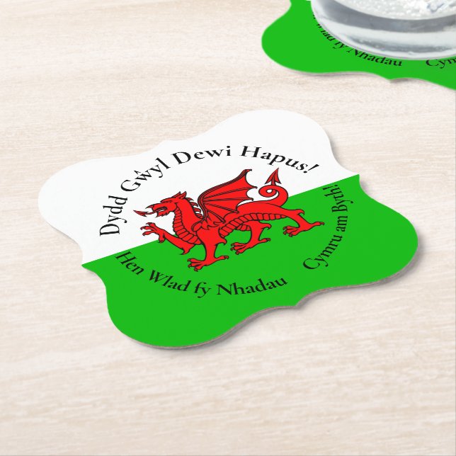 Matching Welsh Dragon St David's Day Untersetzer (angewinkelt)