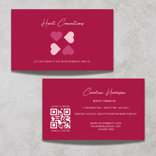 Matchmaker Verabreden Service QR Code Red Heart Mo Visitenkarte