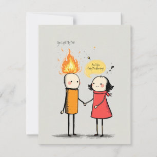 Matchstick Couple Feiertagskarte