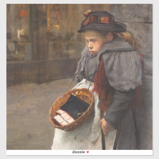 Matchstick Girl Poor Street Urchin Urban Poverty Aufkleber (Blatt)