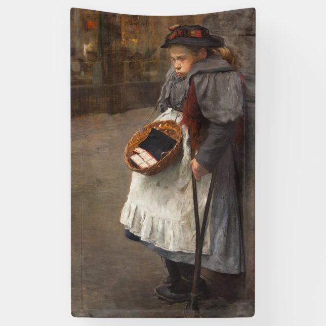 Matchstick Girl Poor Street Urchin Urban Poverty Banner (Vertikal)