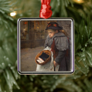 Matchstick Girl Poor Street Urchin Urban Poverty Ornament Aus Metall