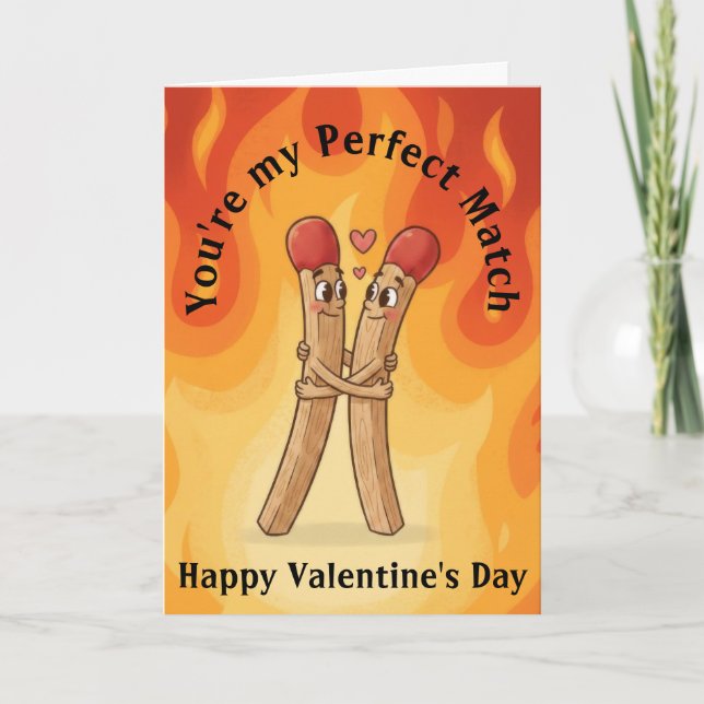 Matchstick Valentine's Day Karte (Vorderseite)