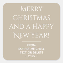 Mated Elegance Calm Stone Weihnachtsaufkleber Quadratischer Aufkleber
