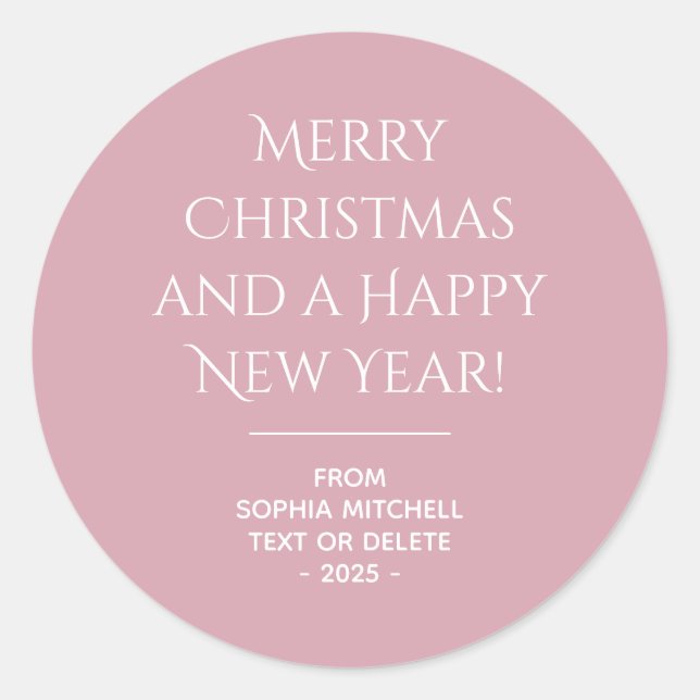 Mated Elegance - Misty Rose Weihnachtsaufkleber Runder Aufkleber (Vorderseite)