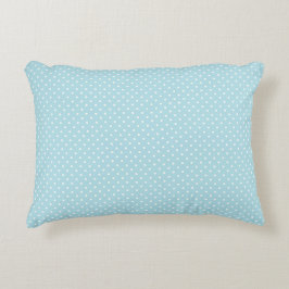 Mated Light Cyan Aqua Blue und Polka Dots Dekokissen