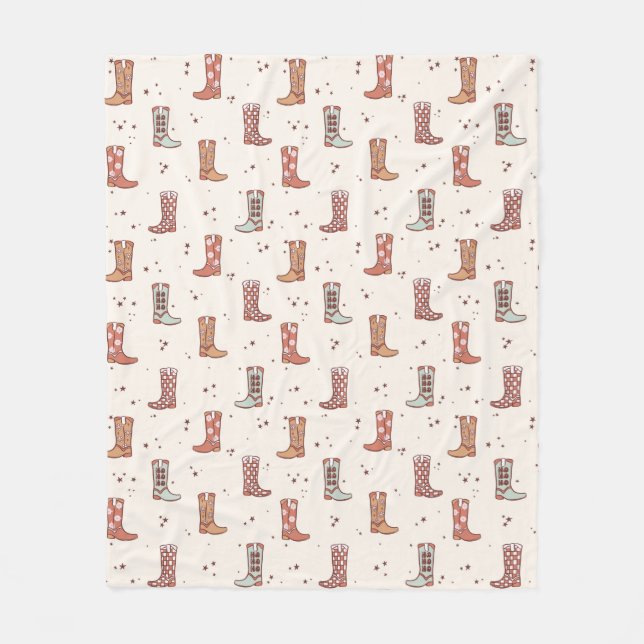 Mated Pastels Weihnachtsfeiertag Western Boots Nie Fleecedecke (Vorderseite)