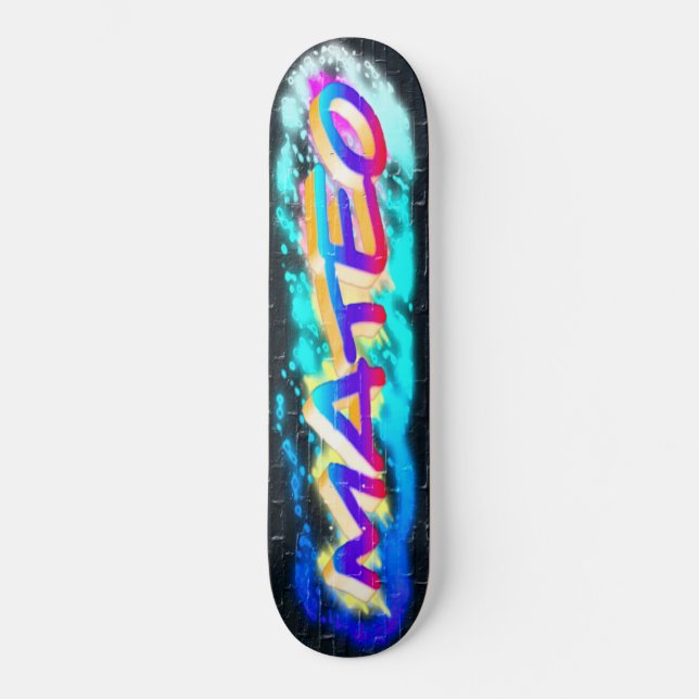 MATEO Maßgeschneidertes Graffiti-Skateboard Skateboard (Vorderseite)