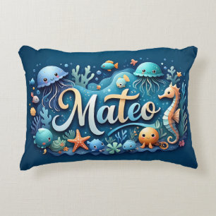Mateo Name Ocean Theme Dekorative Sea Life Dekokissen