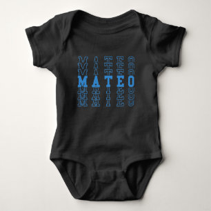 Mateo Personalisiert Blue Baby Boy Name Baby Strampler