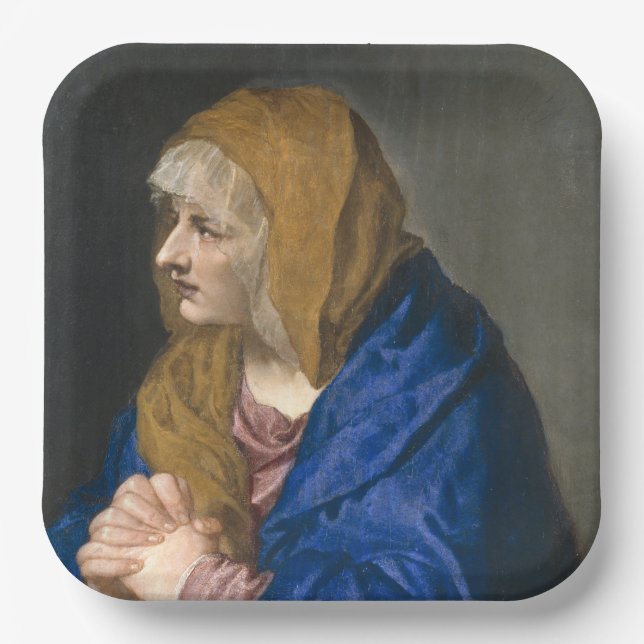 Mater Dolorosa (Jungfrau Maria) (Mutter der Trauer Pappteller (Vorderseite)