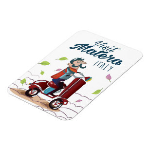 Matera Italien Cartoon-Roller-Reise-Druck Magnet