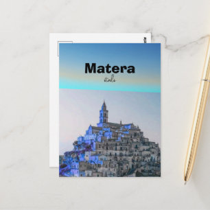 Matera Italien Reise Druck, Italien Reise Poster,  Postkarte